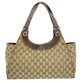 Sac cabas Gucci beige et marron Marron Beige