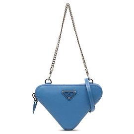 Bolsa Prada em couro Saffiano azul Azul