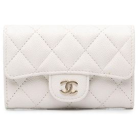 Chanel Coco Mark Matelassé Card Case White