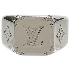 Louis Vuitton Monogram Signet Ring Silvery