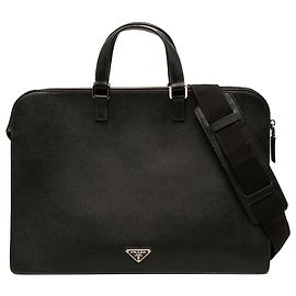 Prada Porte-documents de voyage Portfolio en Saffiano noir Noir