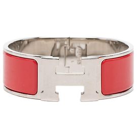 Hermès Red Wide Enamel Clic Clac H Bracelet PM Red
