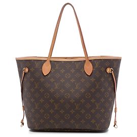 Louis Vuitton Brown Monogram Neverfull MM Castaño