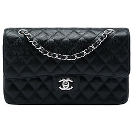 Chanel Black Medium Classic Caviar Double Flap Black