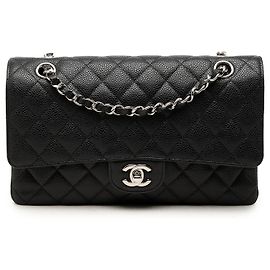 Chanel Black Medium Classic Caviar Double Flap Noir