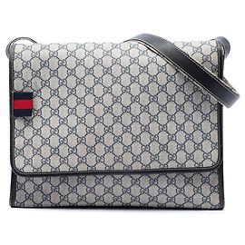 Bolsa Messenger Gucci Bege GG Supreme Web Bege