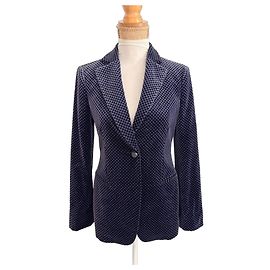 Emporio Armani Houndstooth Blazer Black Dark grey Dark purple