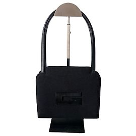 Bolsa Gucci preta em lona e couro Preto