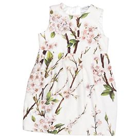 Dolce & Gabbana Mädchen Kleid mit Blumenprint Weiß