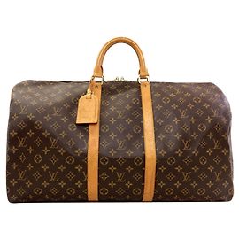Bolso Boston Louis Vuitton Monogram Keepall 55 Castaño