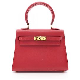 Hermès Hermes Mini Kelly Sac a Depeches Chevre Cuir Handbag Red