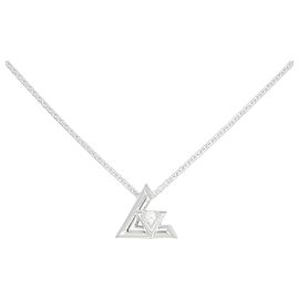 Collar Louis Vuitton Volt One PM 750 Oro Blanco Plata Metálico