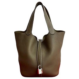 Hermès Hermes Picotin Lock Taurillon Clemence Handbag Brown