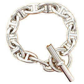 Hermès Bracciale Hermes Chaine d’Ancre TGM Silver Argento Metallico