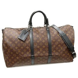 Louis Vuitton Keepall Bandouliere Monogram Macassar Boston Bag Brown