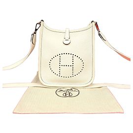 Hermès Hermes Evelyne TPM Taurillon Clemence Shoulder Bag White