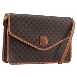 Céline CELINE Macadam Shoulder Bag PVC Brown Gold Tone Altro