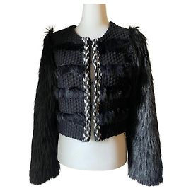 Autre Marque Giacca ANNARITA N Nera Ecopelliccia e Lana Nero