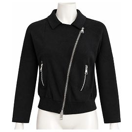Burberry Brit Chaqueta Biker de mezcla de algodón y seda - Negro Negro