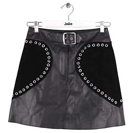 Minissaia de couro preta Maje Preto