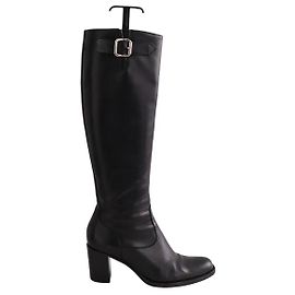 Free Lance Black Leather Boots Black