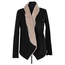 The Kooples Black Synthetic Coat M Black