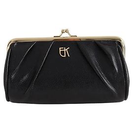 Pochette Emmanuelle Khanh en cuir noir Noir