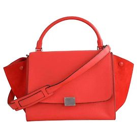Sac Céline Trapeze en cuir orange Orange