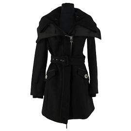 Pinko Black Wool Coat Black