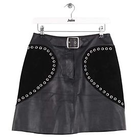 Minifalda de cuero negra Maje Negro
