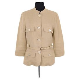 Max Mara Leinenjacke Beige Beige