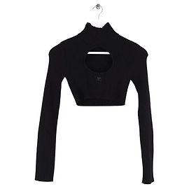 Top nero in viscosa Courreges XS Nero