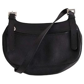Longchamp Black Leather Shoulder Bag Black