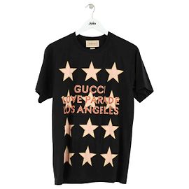 T-shirt de algodão preta Gucci Preto