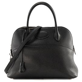 HERMÈS - Sac à main Bolide 31 Hermès en cuir clémence noir Noir