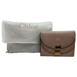 Vintage Chloé Leather Key Holder c. 2010s Blush Pink Beige