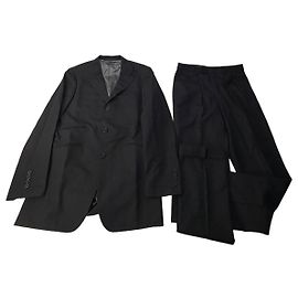 Vintage Burberry Herren-Wollanzug-Set, Anthrazit 38R Anthrazitgrau