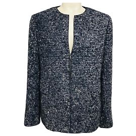 Akris Punto Blue Alpaca and Wool Tweed Jacket Blue