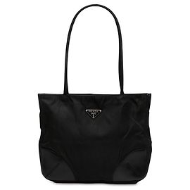 Sac cabas Prada en Tessuto avec garnitures en Vitello noir Noir