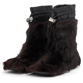 Fall 1999 Prada Sport Brown Fur Boots Black
