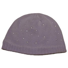 Gorro de lã lilás com strass