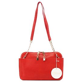 Chloé Red Leather Chain Shoulder Bag Red
