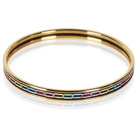 Bracelet en émail extra étroit plaqué or Hermès Autre