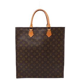 Louis Vuitton Sac Plat Monogram Handbag in Brown M51140 Beige