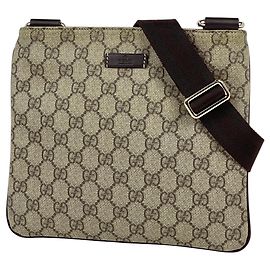 Gucci Beige Brown Shoulder Bag Brown