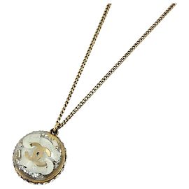 Collier Chanel plaqué or et strass Doré