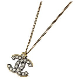 Collier Chanel Gold Rhinestone Doré