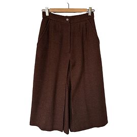 Autre Marque Gonna Pantalone in cachemire marrone a quadri Marrone