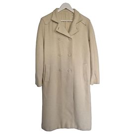 Marella Cream Wool Double-Breasted Coat Cream