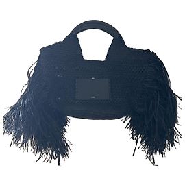 Ba&sh Sac Panier Ara en Raphia avec Franges - Noir Noir